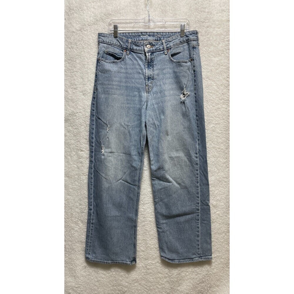 Old Navy Extra High-Rise Sky-Hi Wide Leg Secret Smooth Pockets Jeans‎ sz 14